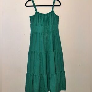 🎉Green Striped Dress with adjustable straps
